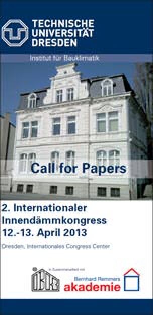 Flyer: 2. Internationaler Innendämmkongress im April in Dresden